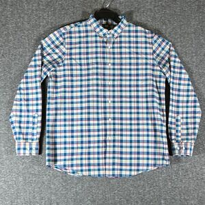 L.L.Bean Signature Plaid Button Down Shirt Men's XL T Slim Fit Cotton Casual